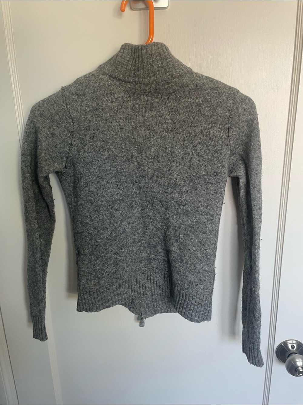 Comptoir des Cotonniers Gray Knit Zip-Up Cardigan Sweater | Size XS/S (2/4) - Picture 4 of 6
